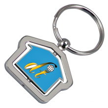 Rotatable Metal House Keychain with Customized Logo